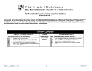 North Carolina Extended Common Core State Standards Mathematics K-5