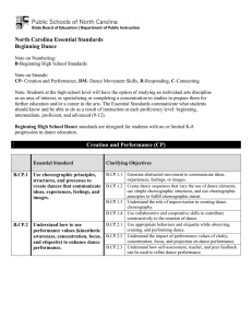 North Carolina Essential Standards Beginning Dance