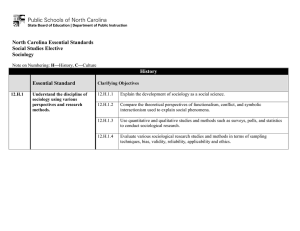 North Carolina Essential Standards Social Studies Elective Sociology Essential Standard