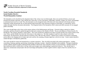 North Carolina Essential Standards Social Studies Elective World Humanities Seminar