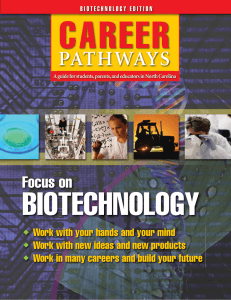 CAREER BIOTECHNOLOGY PATHWAYS Focus on