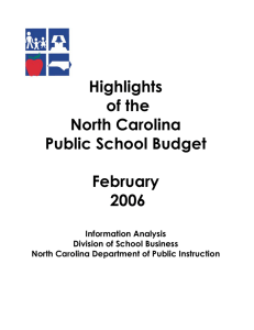 Highlights of the North Carolina Public School Budget