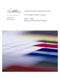 Supplemental Educational Services  in the State of North Carolina: 2007 – 2008