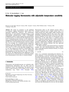 Molecular tagging thermometry with adjustable temperature sensitivity