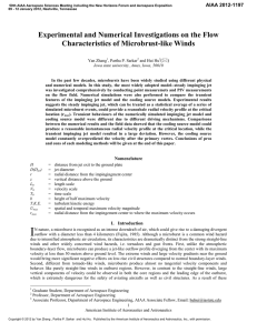 Experimental and Numerical Investigations on the Flow Characteristics of Microbrust-like Winds ()