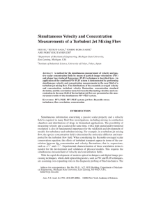 Simultaneous Velocity and Concentration Measurements of a Turbulent Jet Mixing Flow