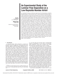 An Experimental Study of the Laminar Flow Separation on a Low-Reynolds-Number Airfoil