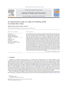Journal of Fluids and Structures in tornado-like winds