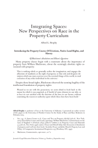 Integrating Spaces: New Perspectives on Race in the Property Curriculum