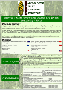 progress towards efficient gene isolation and genomic sequencing in barley Mission statement