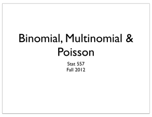 Binomial, Multinomial &amp; Poisson Stat 557 Fall 2012