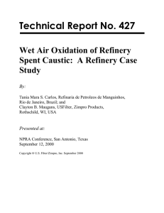 Technical Report No. 427 Wet Air Oxidation of Refinery