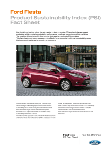 Ford Fiesta Product Sustainability Index (PSI) Fact Sheet