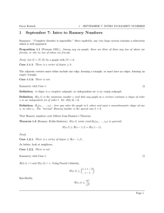 1 September 7: Intro to Ramsey Numbers