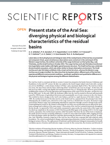 Present state of the Aral Sea: diverging physical and biological basins