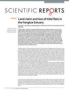 Land claim and loss of tidal flats in the Yangtze Estuary www.nature.com/scientificreports