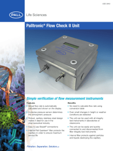 Palltronic Flow Check II Unit Simple verification of flow measurement instruments ®