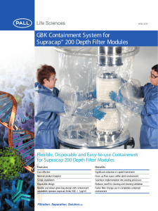 GBK Containment System for Supracap 200 Depth Filter Modules