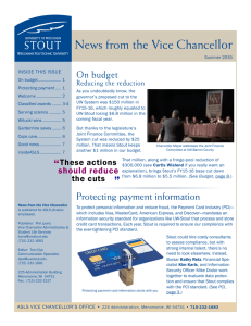 lor News from the Vice Chancel On budget