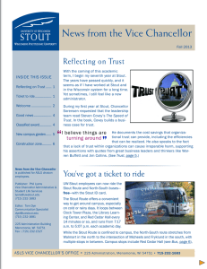 lor News from the Vice Chancel Reflecting on Trust
