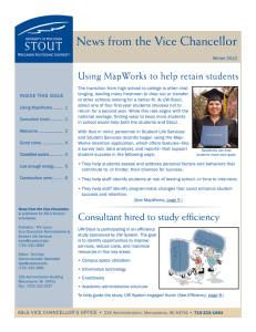 lor News from the Vice Chancel Using MapWorks to help retain students