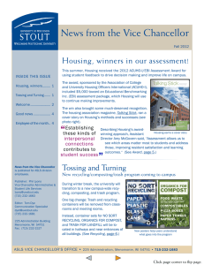 lor News from the Vice Chancel Housing, winners in our assessment!