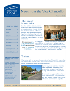 lor News from the Vice Chancel The payoff