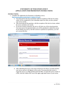 UNIVERSITY OF WISCONSIN-STOUT APPLICATION FOR PROMOTION INSTRUCTIONS