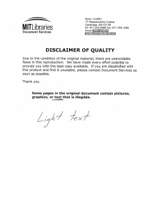 MITLibraries DISCLAIMER OF QUALITY