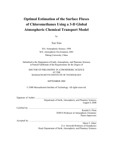 Optimal Estimation of the Surface Fluxes Atmospheric Chemical Transport Model