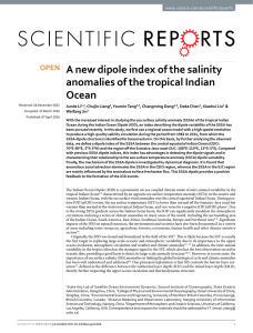 A new dipole index of the salinity Ocean www.nature.com/scientificreports