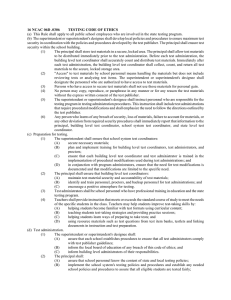 16 NCAC 06D .0306 TESTING CODE OF ETHICS