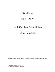 Fiscal Year 2008 - 2009 North Carolina Public School Salary Schedules