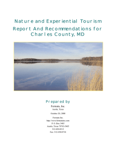 Nature and Experiential Tourism Report And Recommendations for Charles County, MD Prepared by