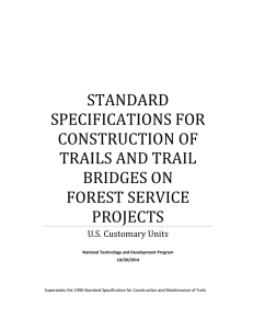 STANDARD SPECIFICATIONS FOR CONSTRUCTION OF TRAILS AND TRAIL