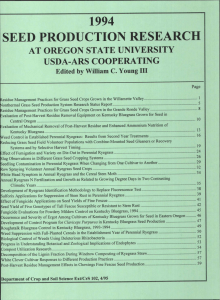 RESEARCH SEED PRODUCTION 1994 AT OREGON STATE UNIVERSITY