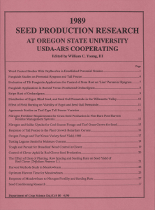 SEED PRODUCTION RESEARCH 1989 AT OREGON STATE UNIVERSITY USDA-ARS COOPERATING