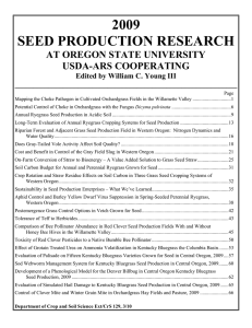 2009 SEED PRODUCTION RESEARCH AT OREGON STATE UNIVERSITY USDA-ARS COOPERATING