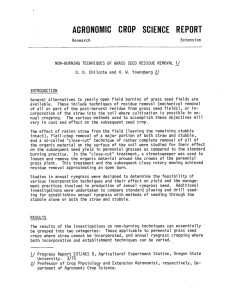 AGRONOMIC CROP SCIENCE REPORT