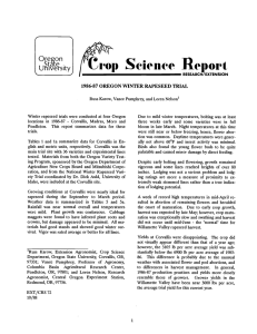 Crop Science Report Oregon University State