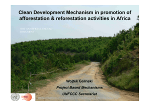 Clean Development Mechanism in promotion of Wojtek Galinski Project Based Mechanisms