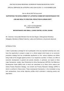 UNCTAD/ ECOWAS REGIONAL WORKSHOP FINANCING BIOFUELS WITH