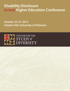 Disability Disclosure Higher Education Conference in/and October 25-27, 2013