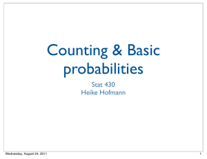 Counting &amp; Basic probabilities Stat 430 Heike Hofmann