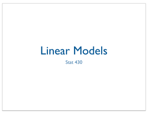 Linear Models Stat 430