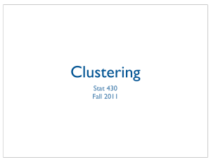 Clustering Stat 430 Fall 2011