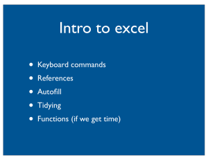 Intro to excel • Keyboard commands References