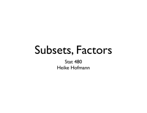 Subsets, Factors Stat 480  Heike Hofmann