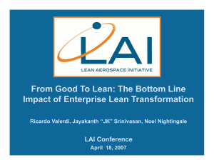 From Good To Lean: The Bottom Line LAI Conference