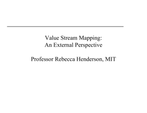 Value Stream Mapping: An External Perspective Professor Rebecca Henderson, MIT